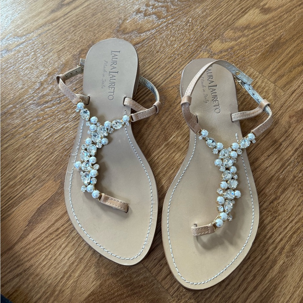 Laura Laurento Fancy sandals / Vero Cuoio/ size 40 / made in Italy